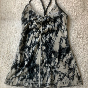 Lululemon tan black tie dye tank top size 6